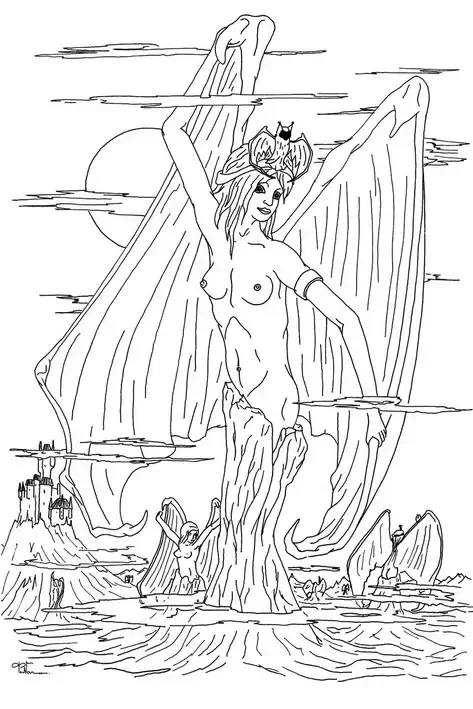 Illustration intérieure « Femme chyroptères »